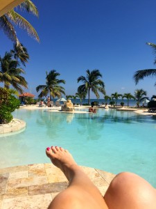 Relaxing by our pool!